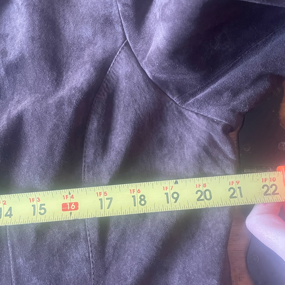Vintage 90s Y2K Style & Co Long Suede Leather Jacket Coat Size XL Brown - Picture 9 of 12